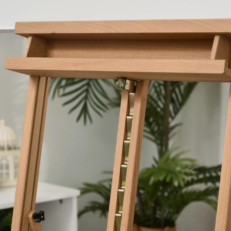 Wooden Easel Stand H-Frame Artist Easel with 171-230cm Adjustable Height and 0-80 Degrees Working Angles Beech Wood Art Easel for Displaying Painting Wedding Sign Nature Wood Finish