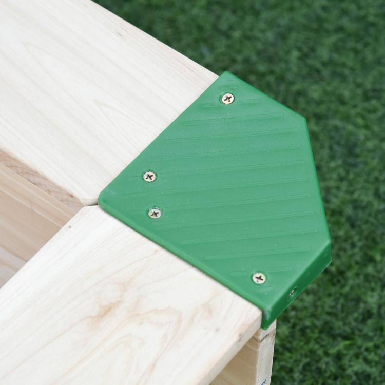 Kids Wooden Sand Pit Sandbox Children Square Outdoor Playset Adjustable Canopy Bench Seat 120x120x120cm