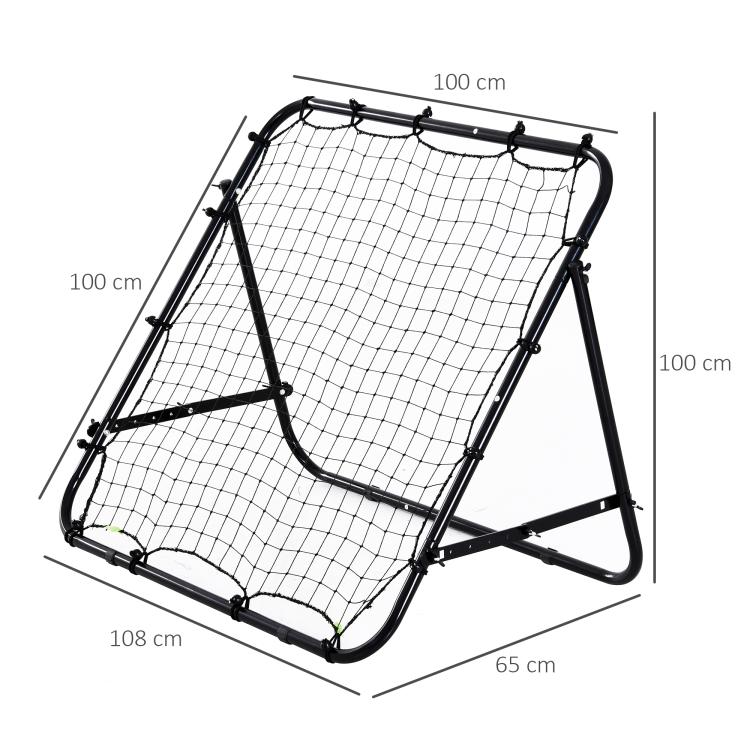 Adjustable Rebounder Net Kickback Target Goal for Teens Adults Training, Black