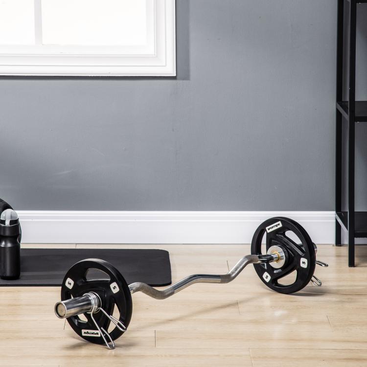 Two 5kg Olympic Weight Plates, Tri-Grip Rubber-Coated Barbell Weights, with 5cm Holes, for Home, Gym, Office