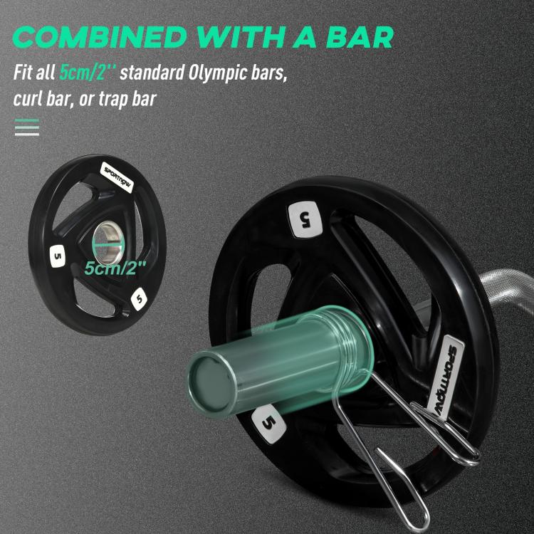 Two 5kg Olympic Weight Plates, Tri-Grip Rubber-Coated Barbell Weights, with 5cm Holes, for Home, Gym, Office