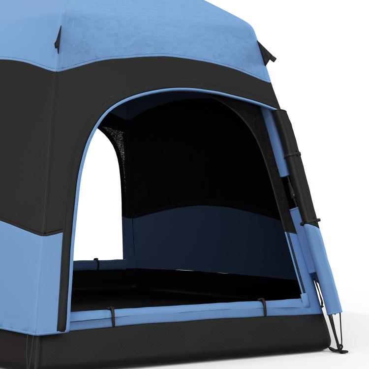 3 Man Instant Pop Up Tent with Rainfly, Portable Camping Shelter with Sewn-in Groundsheet, Carry Bag, Blue
