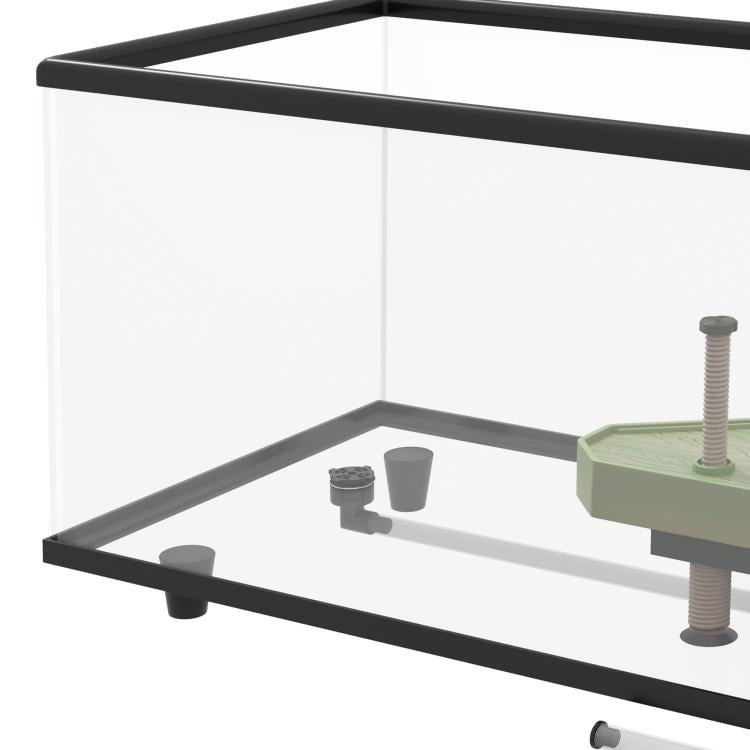 50L Glass Turtle Tank Aquarium with Basking Platform, Easy Drainage