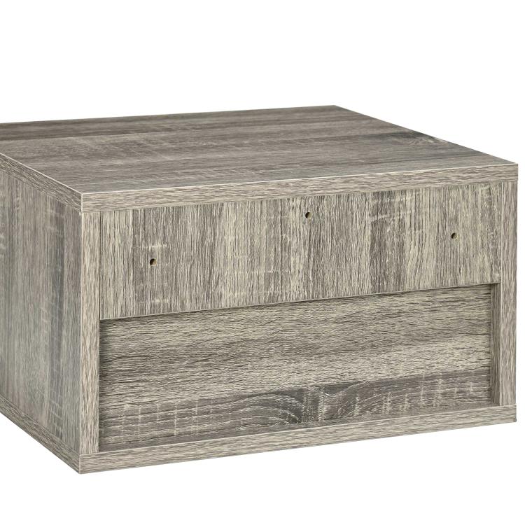 Floating Bedside Tables Set of 2, Wall Mounted Nightstand, Brown Wood-Effect
