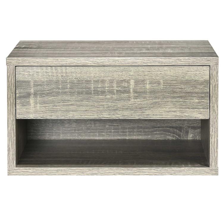 Floating Bedside Tables Set of 2, Wall Mounted Nightstand, Brown Wood-Effect