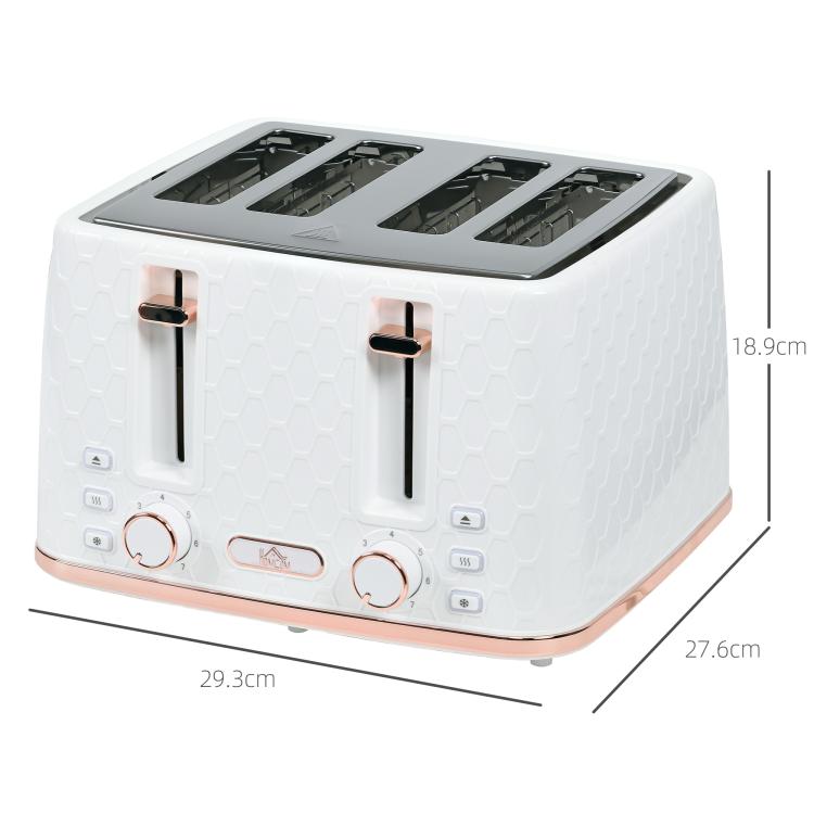 Four-Slice Honeycomb Toaster - White