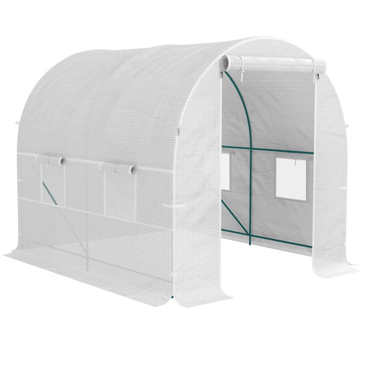 245 x 200cm Polytunnel Greenhouse - White