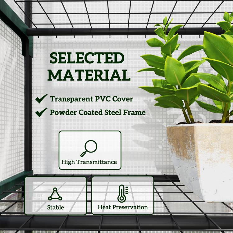 193cm Five Shelf Mini Greenhouse - White
