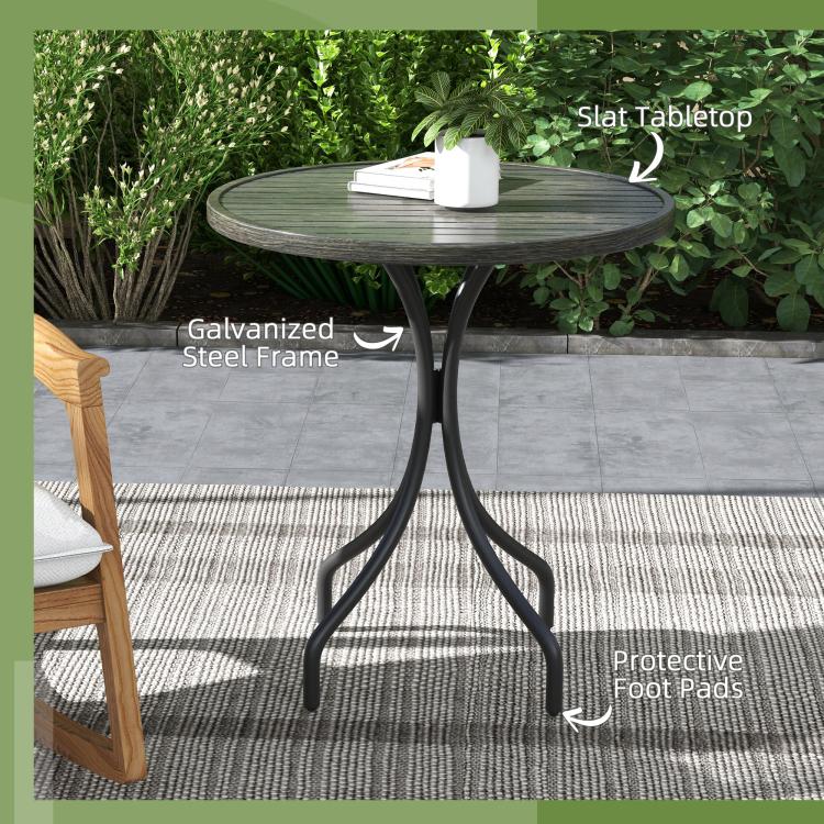 Φ66cm Galvanised Steel Garden Table - Grey