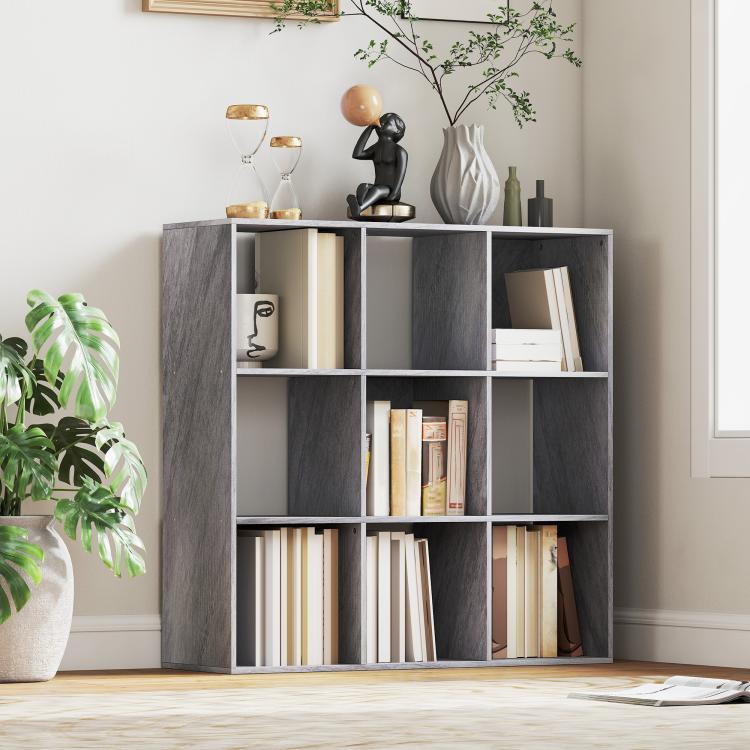 Nine-Cube Storage Shelf - Marble Grey