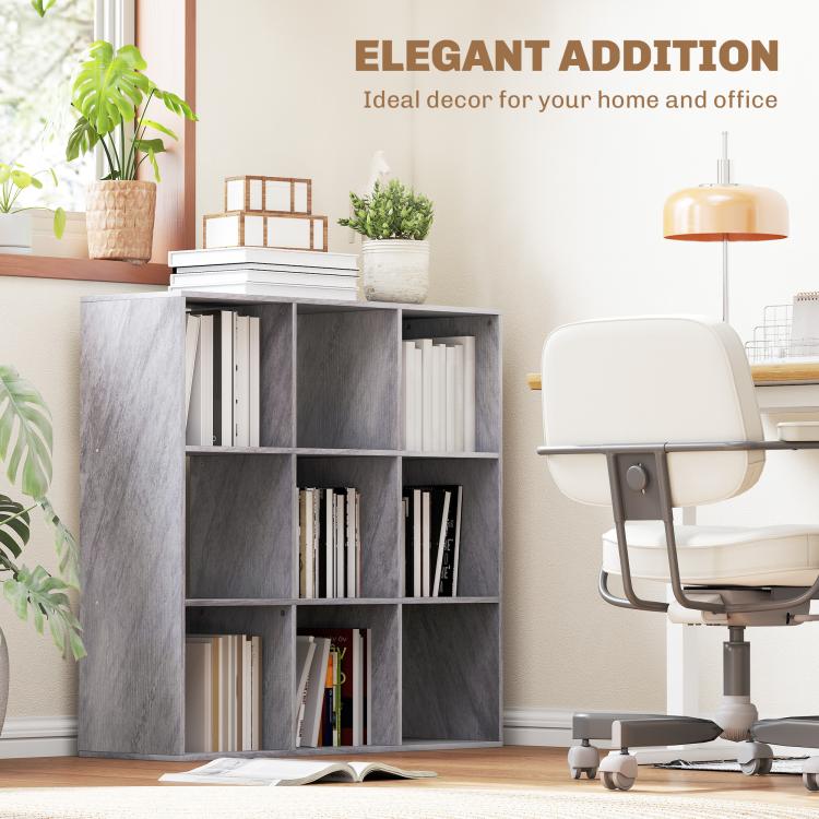 Nine-Cube Storage Shelf - Marble Grey