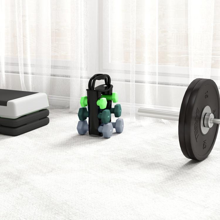 Dumbbells Set with Storage Rack, 2 x 1kg, 2 x 2kg, 2 x 3kg, Green