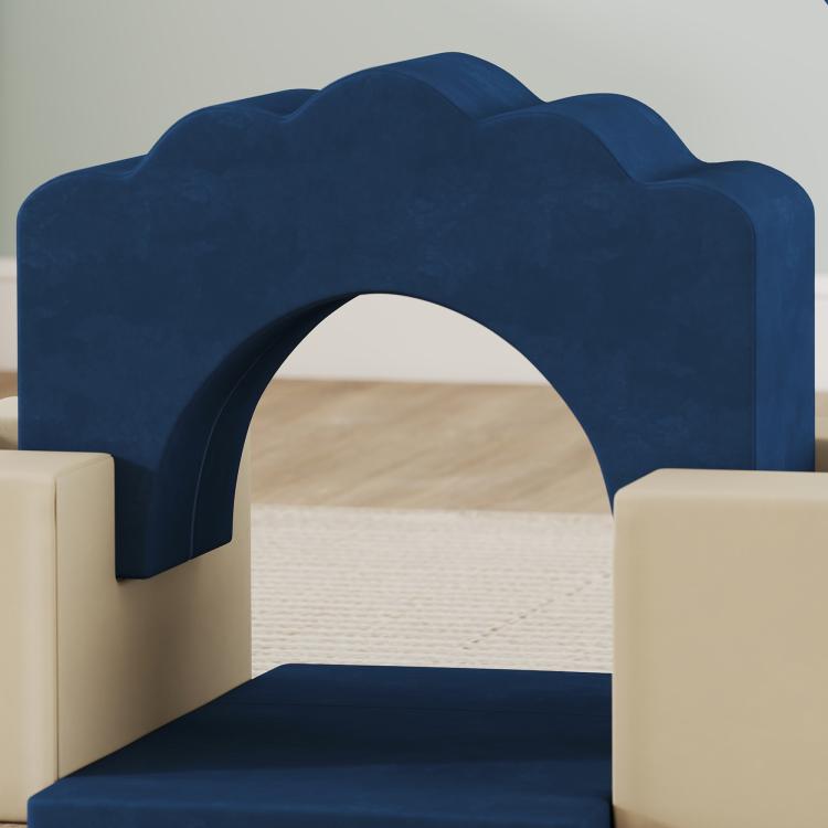 Kids Soft Play Set, Detachable Cover for Preschoolers, Dark Blue