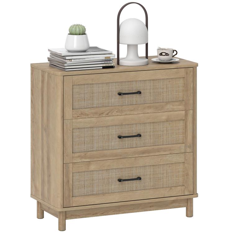 76 cm Wide Drawer Chest of Drawers with 3 Drawer - Oak