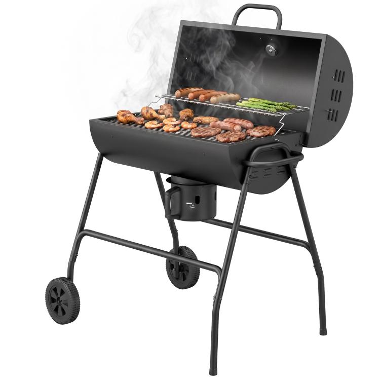 Steel Charcoal BBQ, with Ash Catcher and Warming Rack