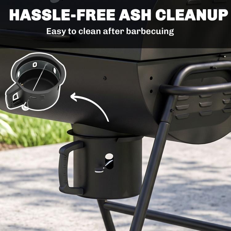 Steel Charcoal BBQ, with Ash Catcher and Warming Rack