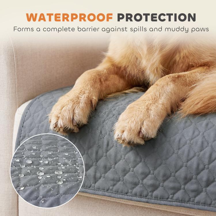 Waterproof Sofa Cover, Soft Couch Cover for Dogs Cats Pets, Non Slip Sofa Slipcoevr with Elastic Straps