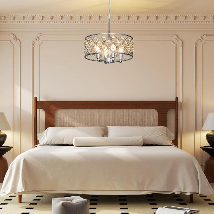 51 Crystallite Four-Bulb Chandelier - Silver-Tone