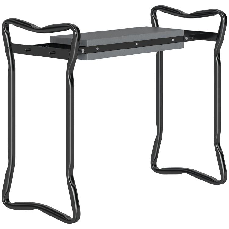 2 In 1 Garden Kneeler Seat Kneeling Pad Support Bench Foldable Knee Protector, Grey