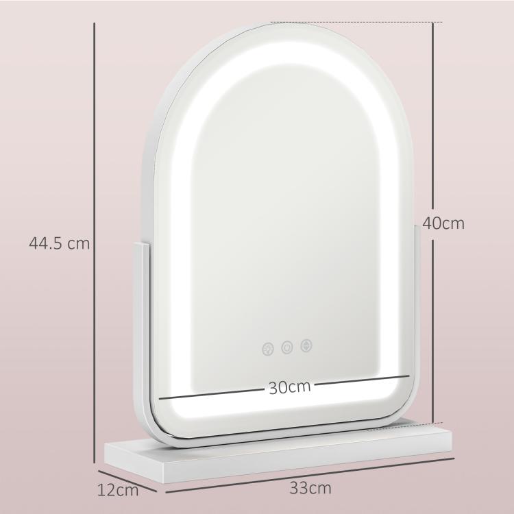 33 x 44.5cm LED Vanity Mirror - White