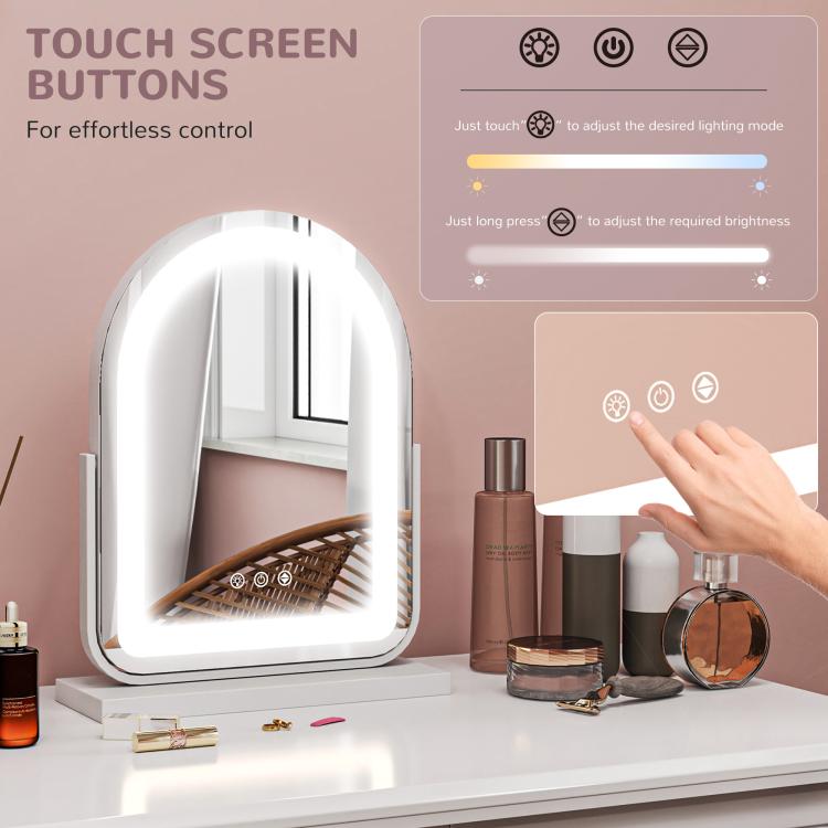 33 x 44.5cm LED Vanity Mirror - White
