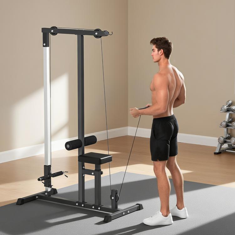Exercise Pulley Machine Power Tower with Adjustable Seat Cable Positions