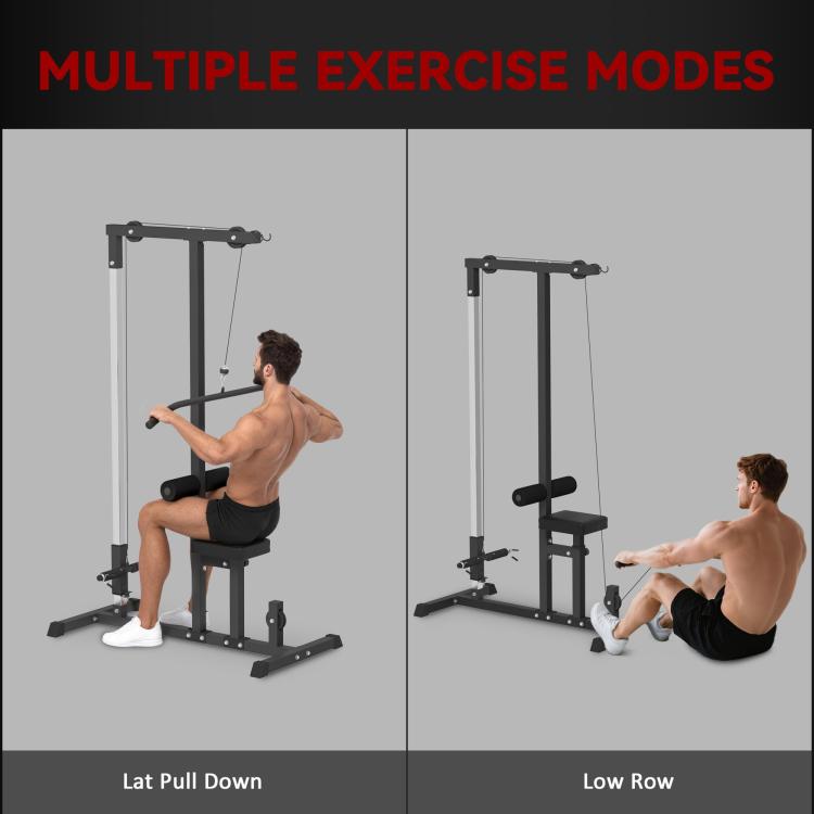 Exercise Pulley Machine Power Tower with Adjustable Seat Cable Positions