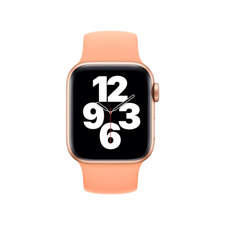 For Apple Watch Series 10 42mm / 9&8&7 41mm / SE 3&SE 2&6&SE&5&4 40mm / 3&2&1 38mm Solid Color Elastic Silicone Watch Band, Size:M 143mm