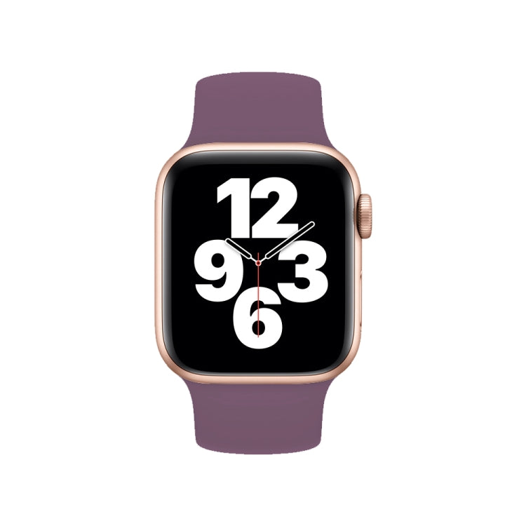 For Apple Watch Ultra 49mm&Watch Ultra 2 49mm / Series 10 46mm / 9&8&7 45mm / SE 3&SE 2&6&SE&5&4 44mm / 3&2&1 42mm Solid Color Elastic Silicone Watch Band, Size:S 130mm