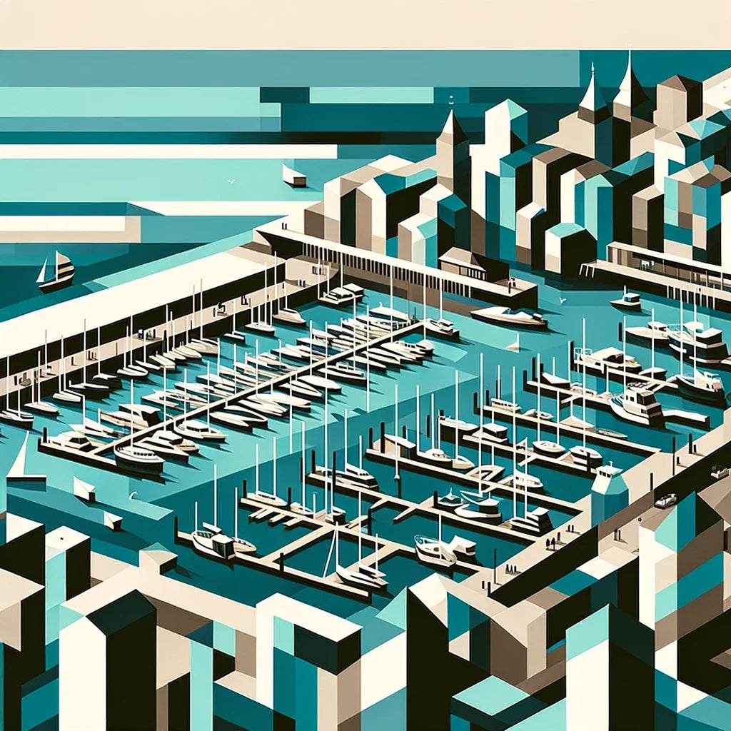 Abstract Brighton Marina Canvas