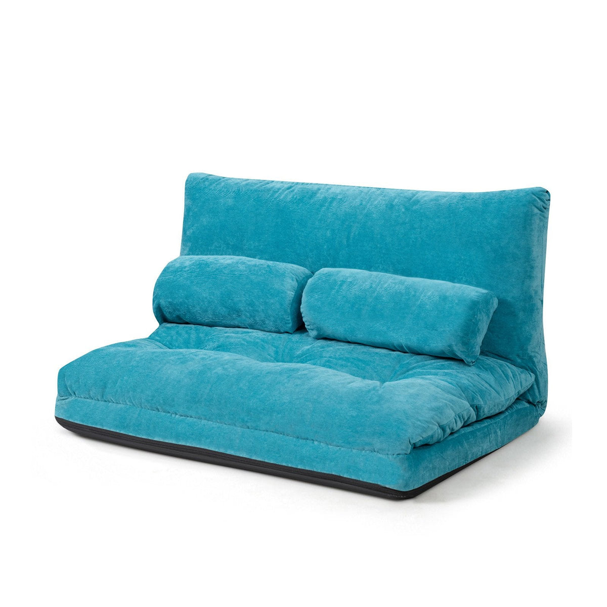 Convertible Floor Sofa Bed with 2 Waist Pillows-Beige