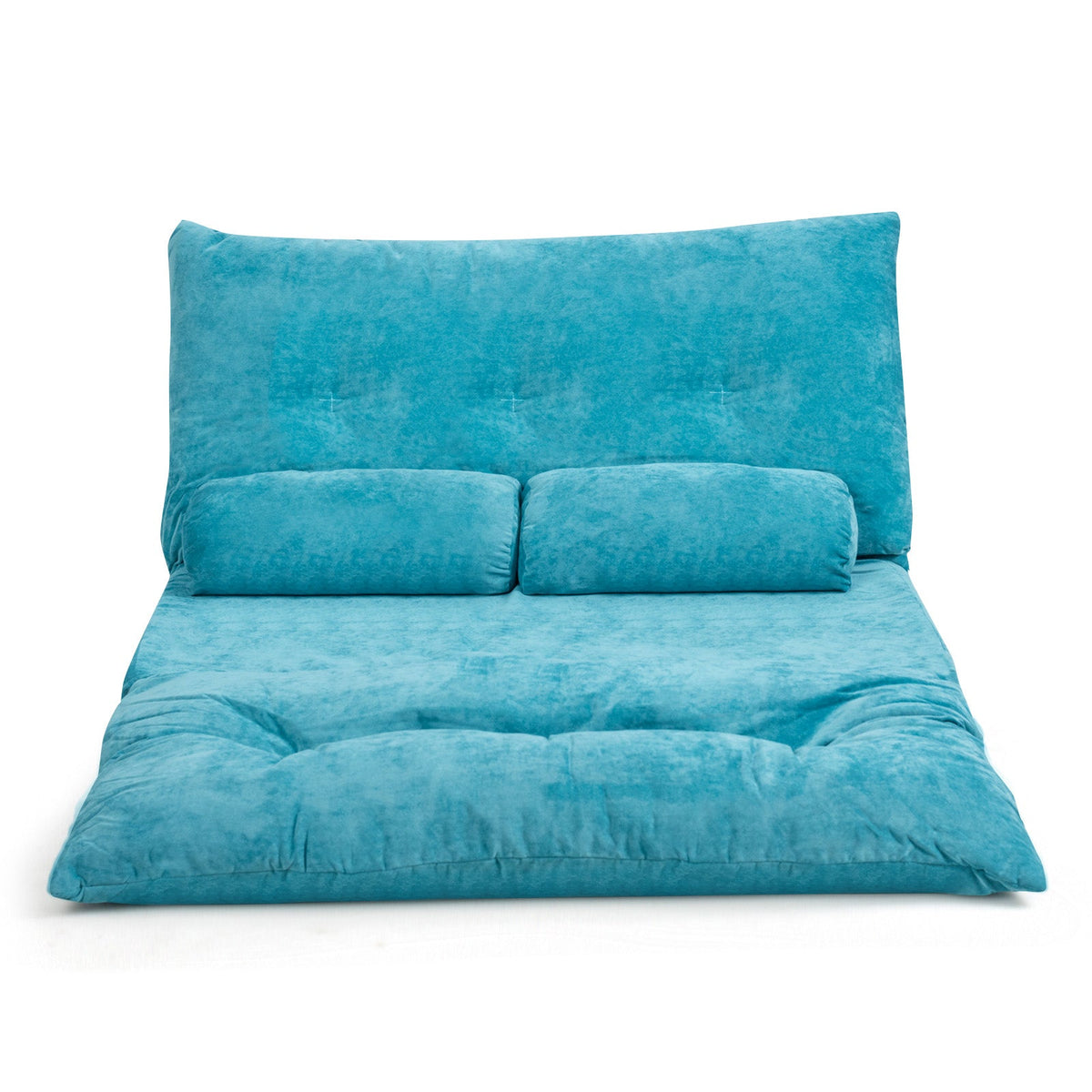 Convertible Floor Sofa Bed with 2 Waist Pillows-Beige