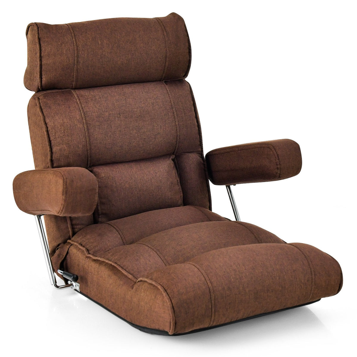Ergonomic Sofa Lounger Chair with Stepless Adjustment Back-Blue