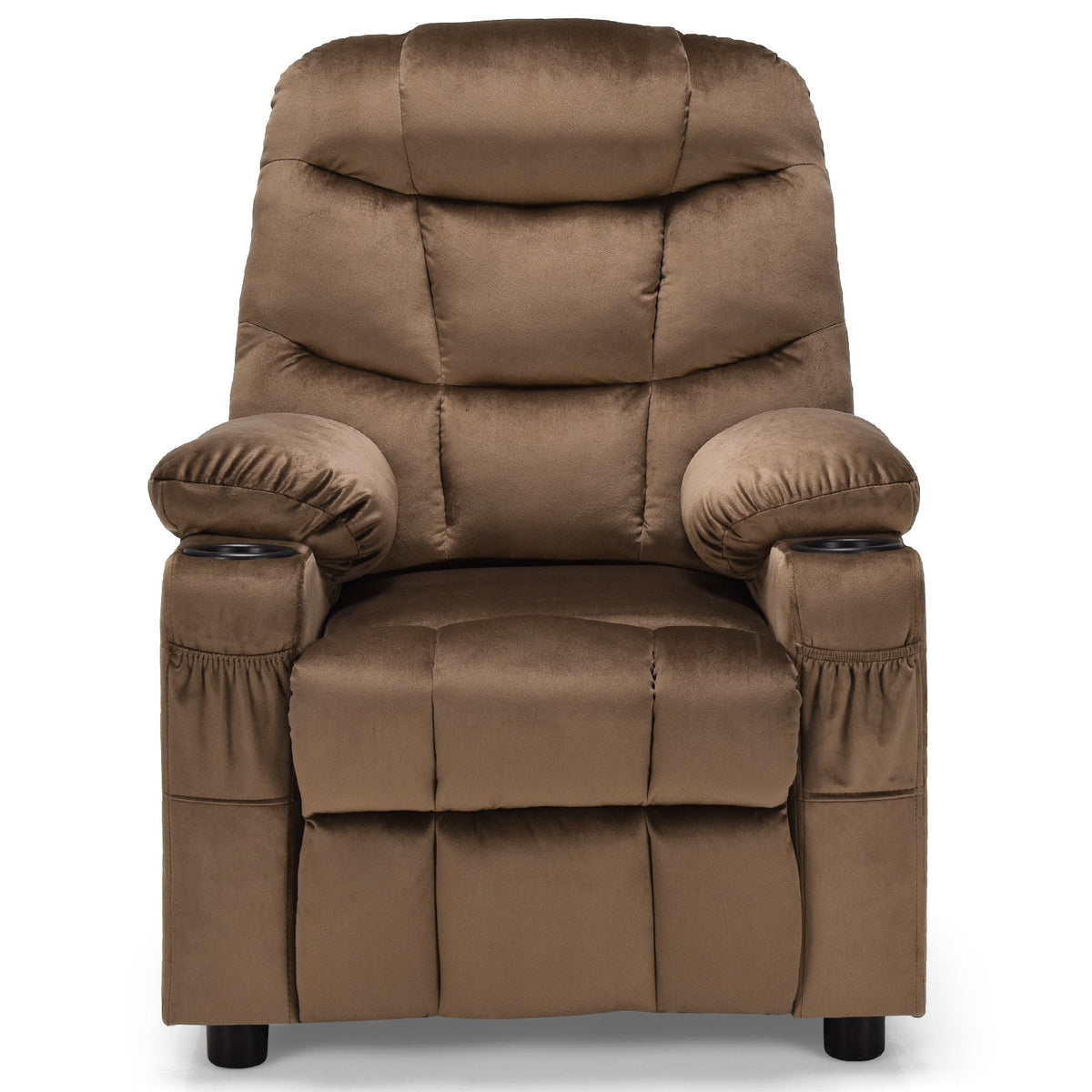 Adjustable Larger Kids Lounge Recliner Chair with 2 Cup Holders-Blue
