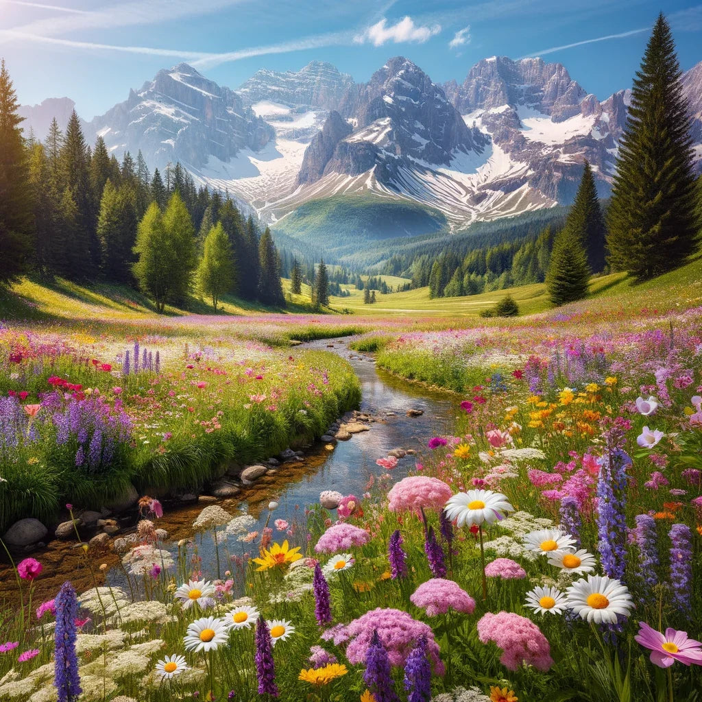 Alpine Meadow Bloom Canvas