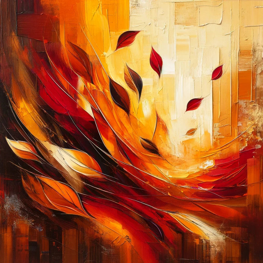 Autumn Embrace Abstract Canvas