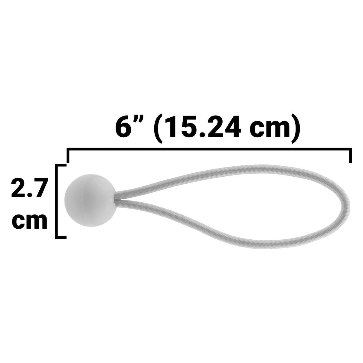 Black/Silver L-Grade Tarpaulin with 20 x 6" Bungee Balls (White)