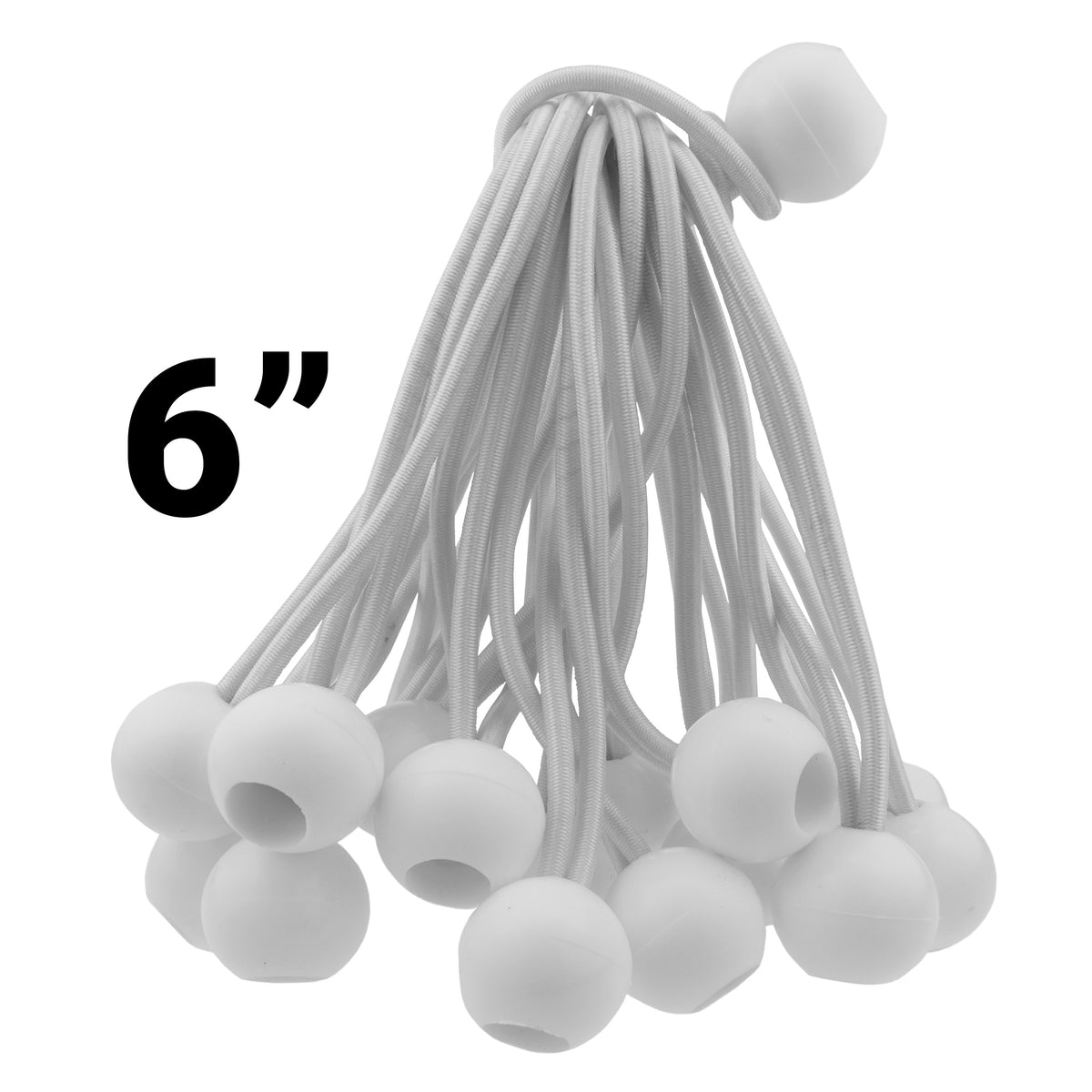 Green M-Grade Tarpaulin with 20 x 6" Bungee Balls (White)