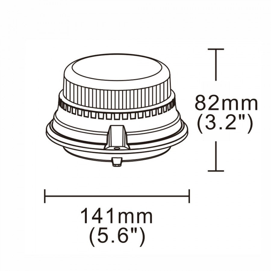 Truck LED ECE R65 LED Low Profile Flashing Beacon Amber - Magnetic Mount