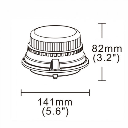 Truck LED ECE R65 LED Low Profile Flashing Beacon Amber - Magnetic Mount