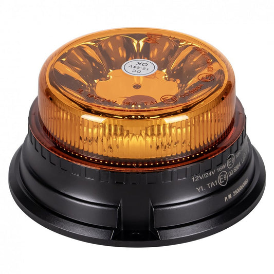 Truck LED ECE R65 LED Low Profile Flashing Beacon Amber - Three Bolt Mount