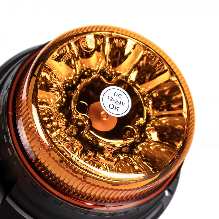 Truck LED ECE R65 LED Low Profile Flashing Beacon Amber - Three Bolt Mount