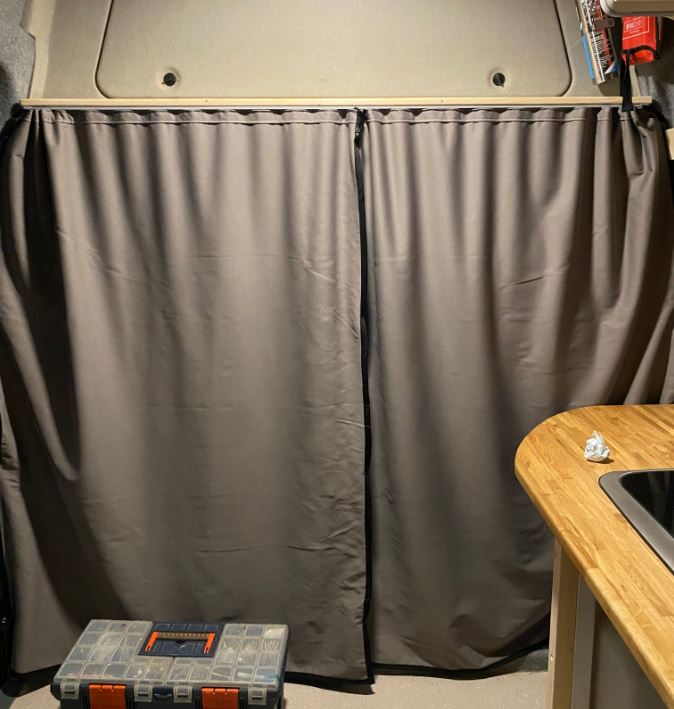 For VW T6/T6.1 Transporter Cab Divider Curtain Kit with Rail Premium Quality - Van-X