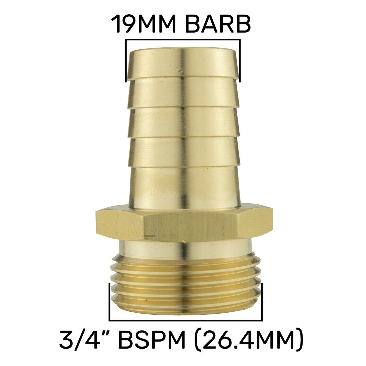 Hose Connector WL with In-Line BSPF Valve and 19mm Brass Barb