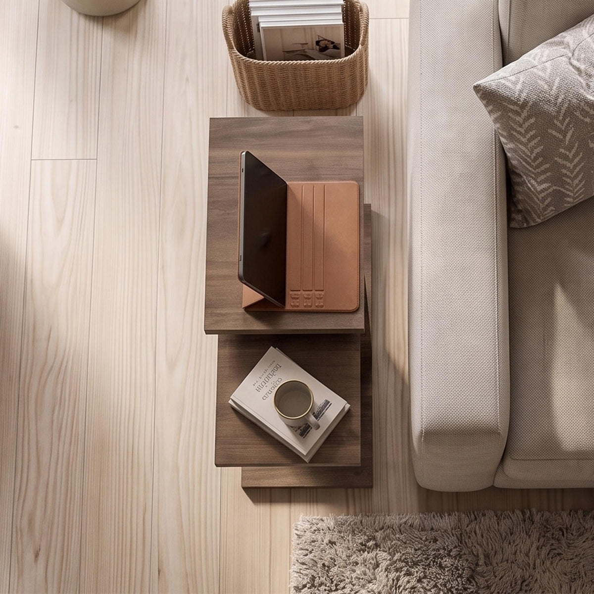 Nero C-Shaped 2-Part Side Table Set