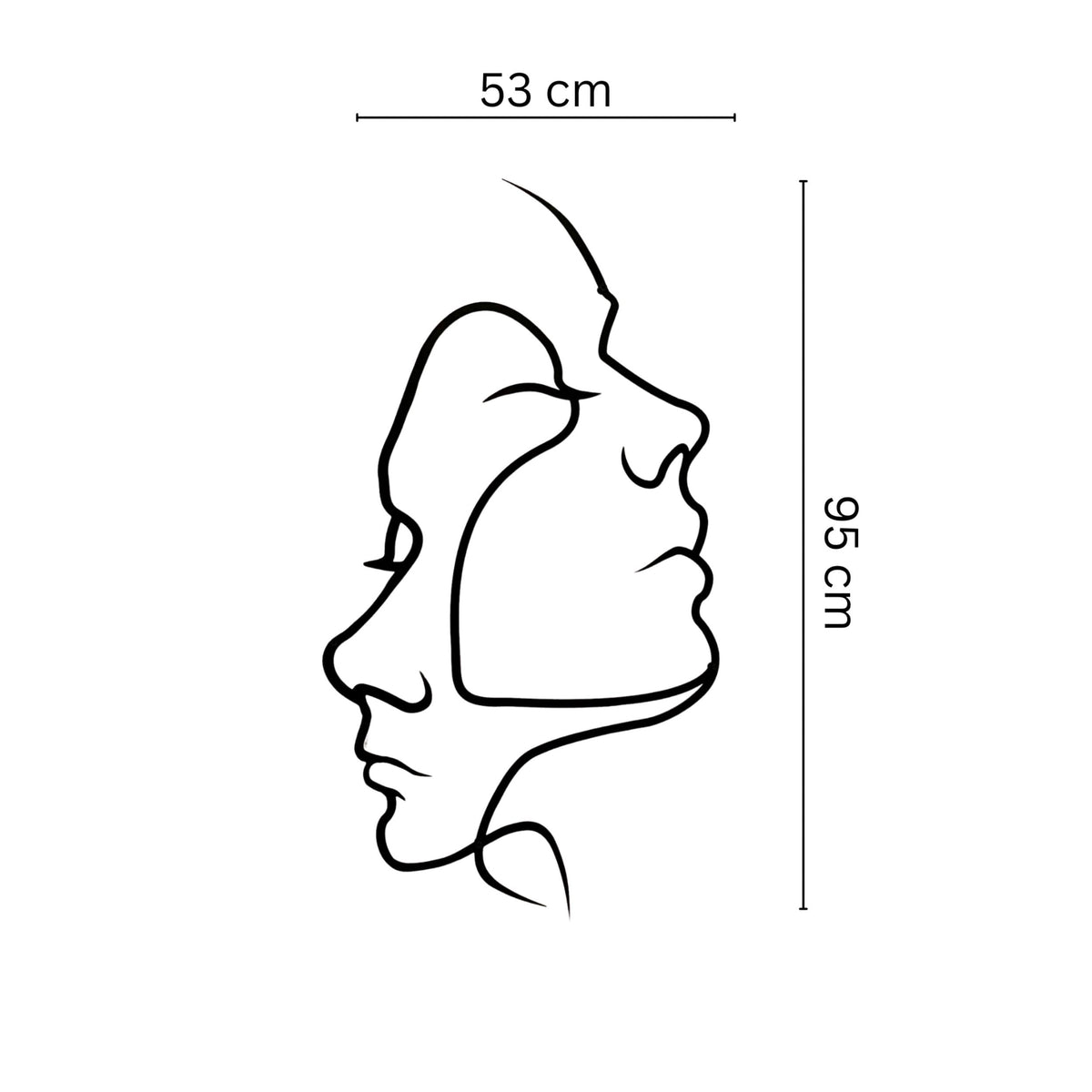 Metal Wall Art -Two Face 95x53 Cm