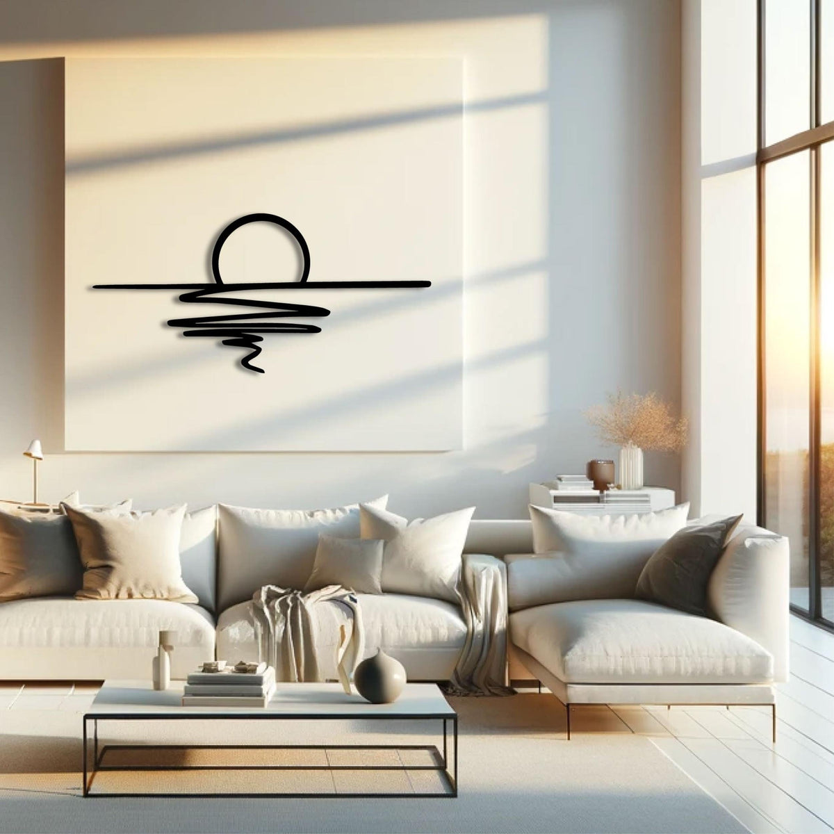 Metal Wall Art- Sunset 120x56 Cm
