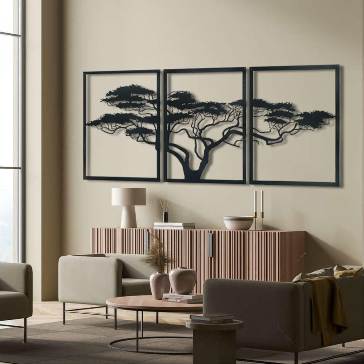 Metal Wall Art - African Tree 120x60cm