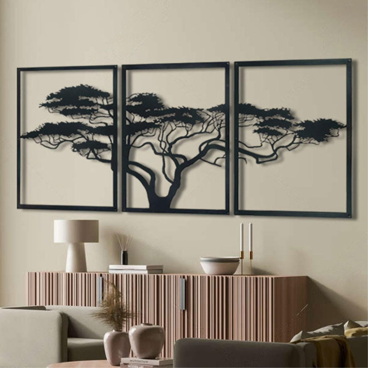 Metal Wall Art - African Tree 120x60cm