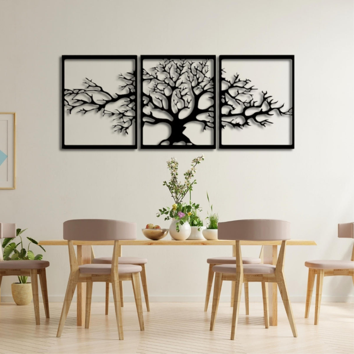 Metal Wall Art-Triptych Platanus 60 Cm